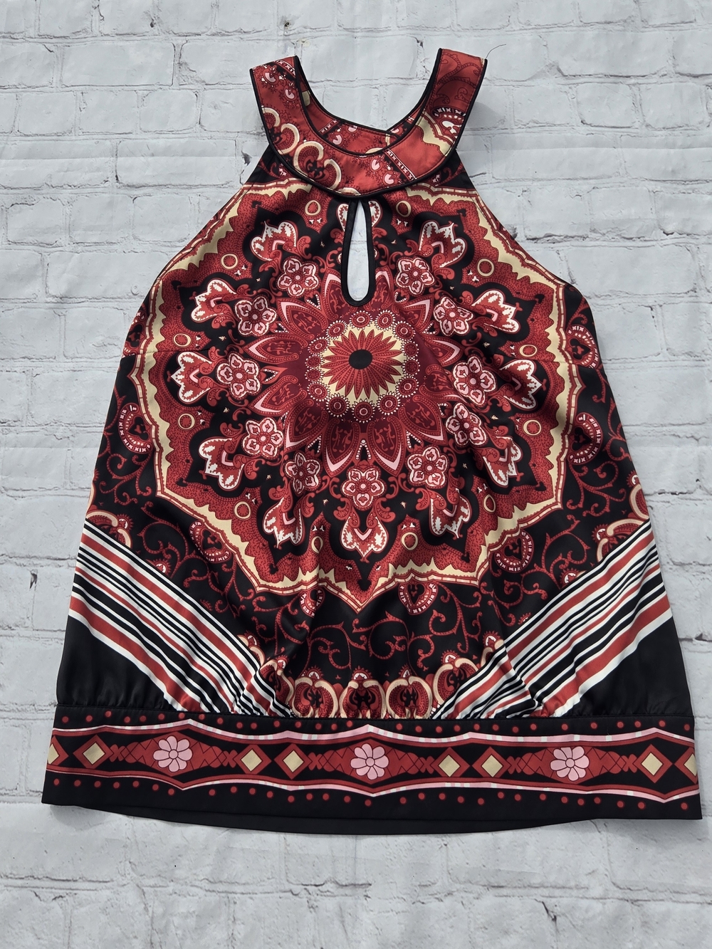 Y2k whimsigoth satin red paisley mandala whimsigoth fairy halter The Limited